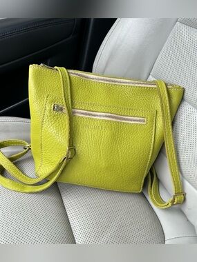 Portland Leather Goods Key Lime small tote backpack pebbled green full grain